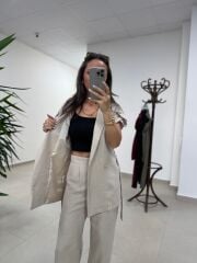 Art 4001 Taş Kuşaklı Keten Takım