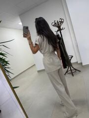 Art 4001 Taş Kuşaklı Keten Takım