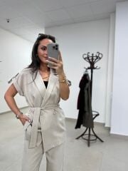 Art 4001 Taş Kuşaklı Keten Takım