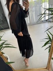 My 3302 Black Yoryo Gype Chiffon Dress
