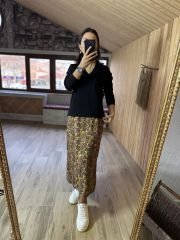 İkili elbise ve sweat çiçekli takım