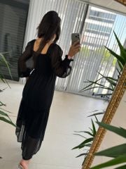My 3302 Black Yoryo Gype Chiffon Dress