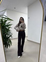 Spt 2023 A.Kahve İspanyol Paça Pantolon