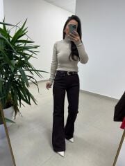 Spt 2023 A.Kahve İspanyol Paça Pantolon