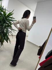 Spt 2023 A.Kahve İspanyol Paça Pantolon