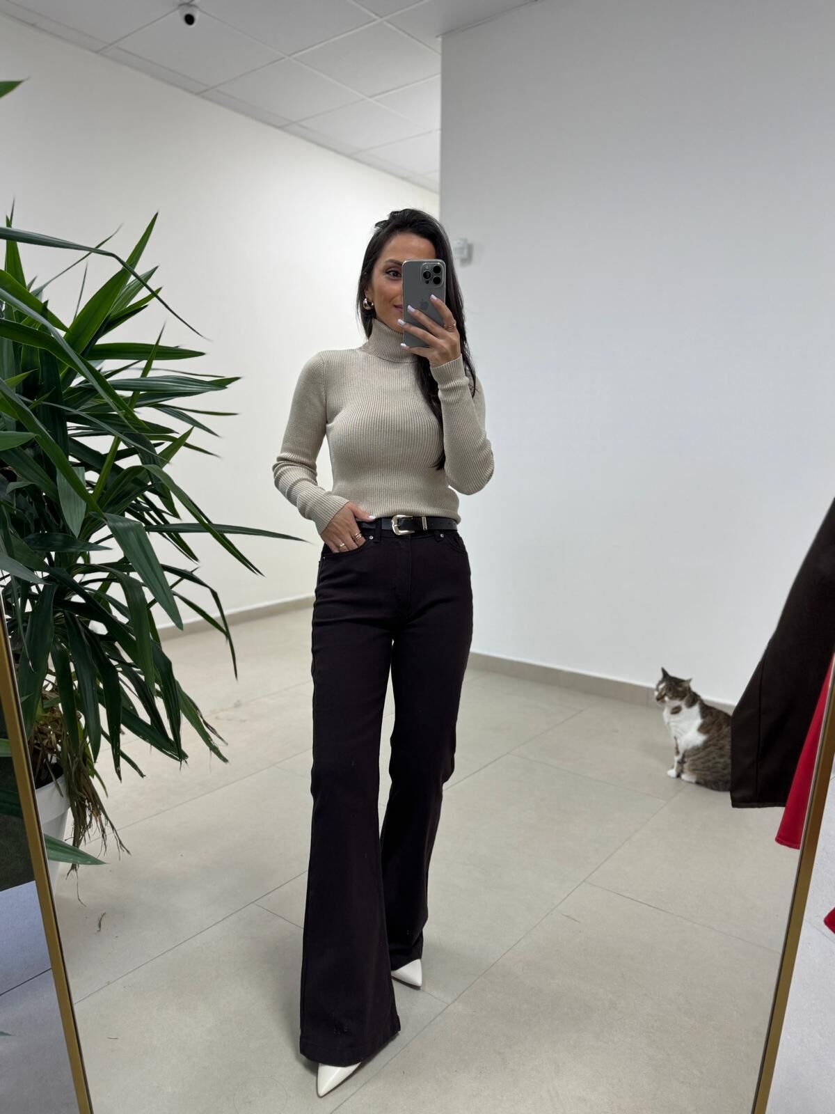 Spt 2023 A.Kahve İspanyol Paça Pantolon