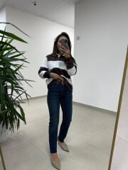 Spt 1055 Boyfitt Boru Paça Yeşil Tint Pantolon