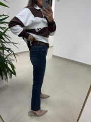 Spt 1055 Boyfitt Boru Paça Yeşil Tint Pantolon