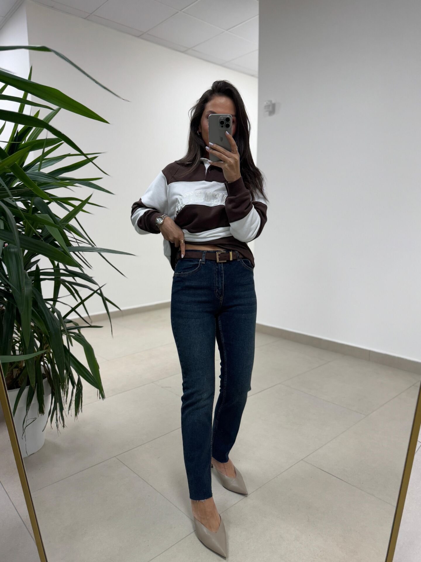 Spt 1055 Boyfitt Boru Paça Yeşil Tint Pantolon