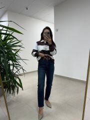 Spt 1055 Boyfitt Boru Paça Yeşil Tint Pantolon