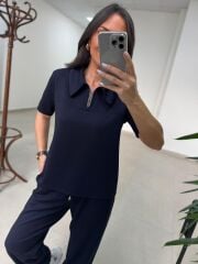 Art 4018 Kısa Kollu Fermuarlı Laci Modal Takım