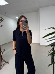 Art 4018 Kısa Kollu Fermuarlı Laci Modal Takım