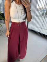 Cr 1429 Tasarım Bordo Pantolon Etek