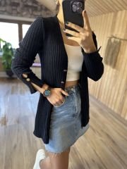 Laci gold düğmeli triko elb