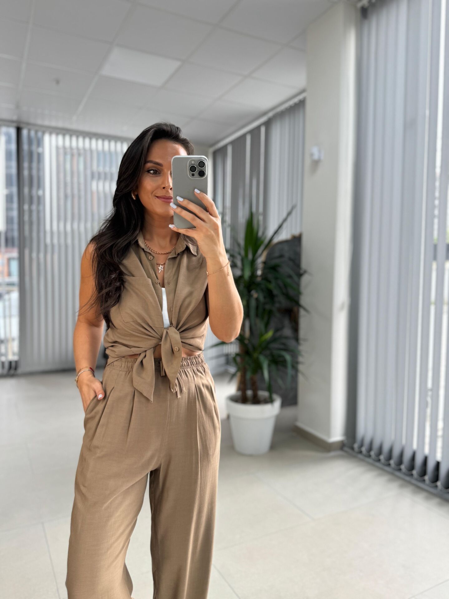 Cr 5598 Gömlek Yaka Vizon Takım