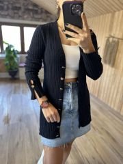 Laci gold düğmeli triko elb