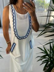 Sg Knitted Detailed White Dress