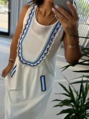 Sg Knitted Detailed White Dress