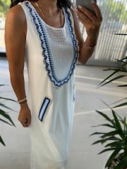 Sg Knitted Detailed White Dress