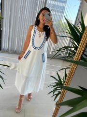 Sg Knitted Detailed White Dress
