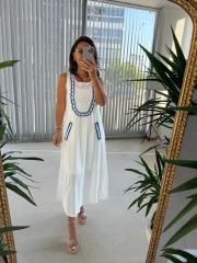 Sg Knitted Detailed White Dress