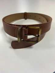 0495 Antik Küçük Kare Tokalı Kahve Kemer