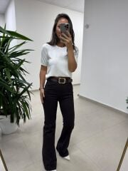 Dv 10779 Bisiklet Yaka Ekru Triko Bluz