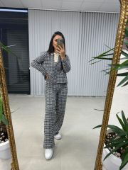 Sg Siyah Geçişli Polo Yaka Triko Takım