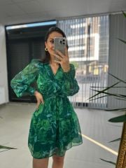 My 3349 Yeşil Şifon Elbise