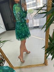 My 3349 Yeşil Şifon Elbise