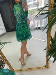 My 3349 Yeşil Şifon Elbise