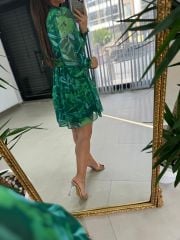 My 3349 Yeşil Şifon Elbise