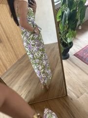 Green jumpsuit with straps