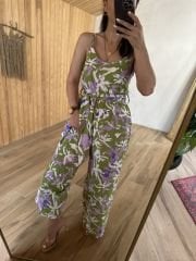 Green jumpsuit with straps