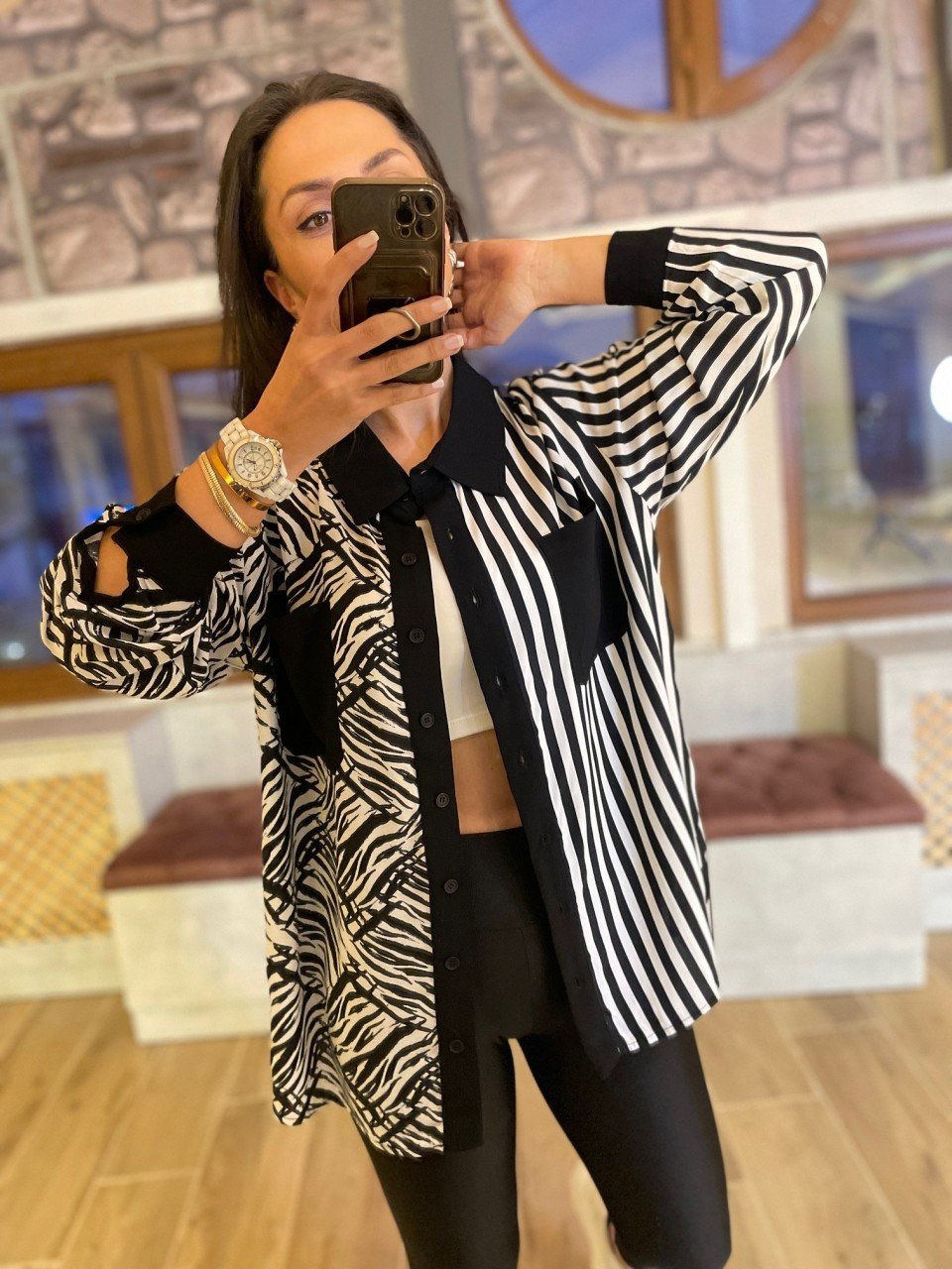 Zebra çizgili gömlek