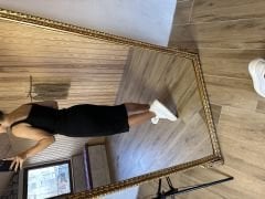 Merserize düğme detaylı askılı elbise