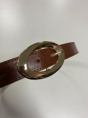 0403 Gold Tokalı Oval Kahve Kemer