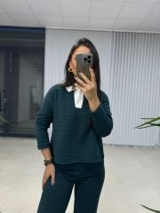 Sg Petrol Yeşili Polo Yaka Triko Takım
