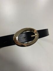 0403 Gold Tokalı Oval Siyah Kemer