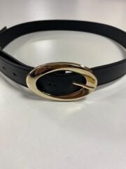0403 Gold Tokalı Oval Siyah Kemer