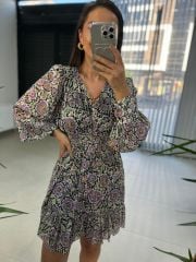 Ays 1387 Lila Yoryo Şifon Elbise