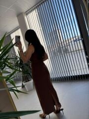 My 3714 Kahve Drapeli Kalem Elbise