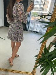 Ays 1387 Lila Yoryo Şifon Elbise