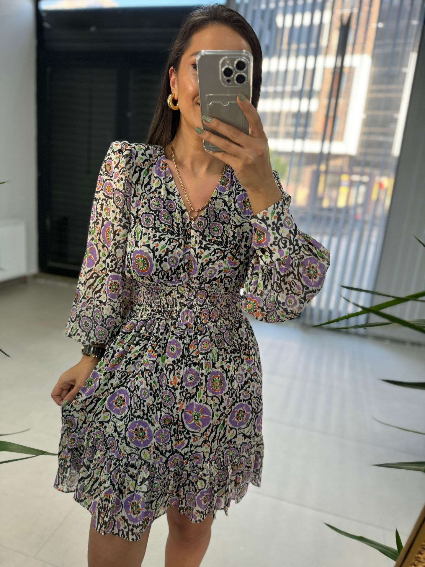 Ays 1387 Lila Yoryo Şifon Elbise