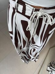 Bb 30180 Kahve Önden Bağcıklı Keten Pantolon