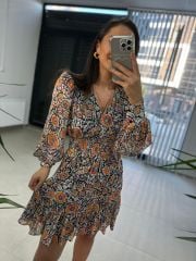 Ays 1387 Turuncu Yoryo Şifon Elbise