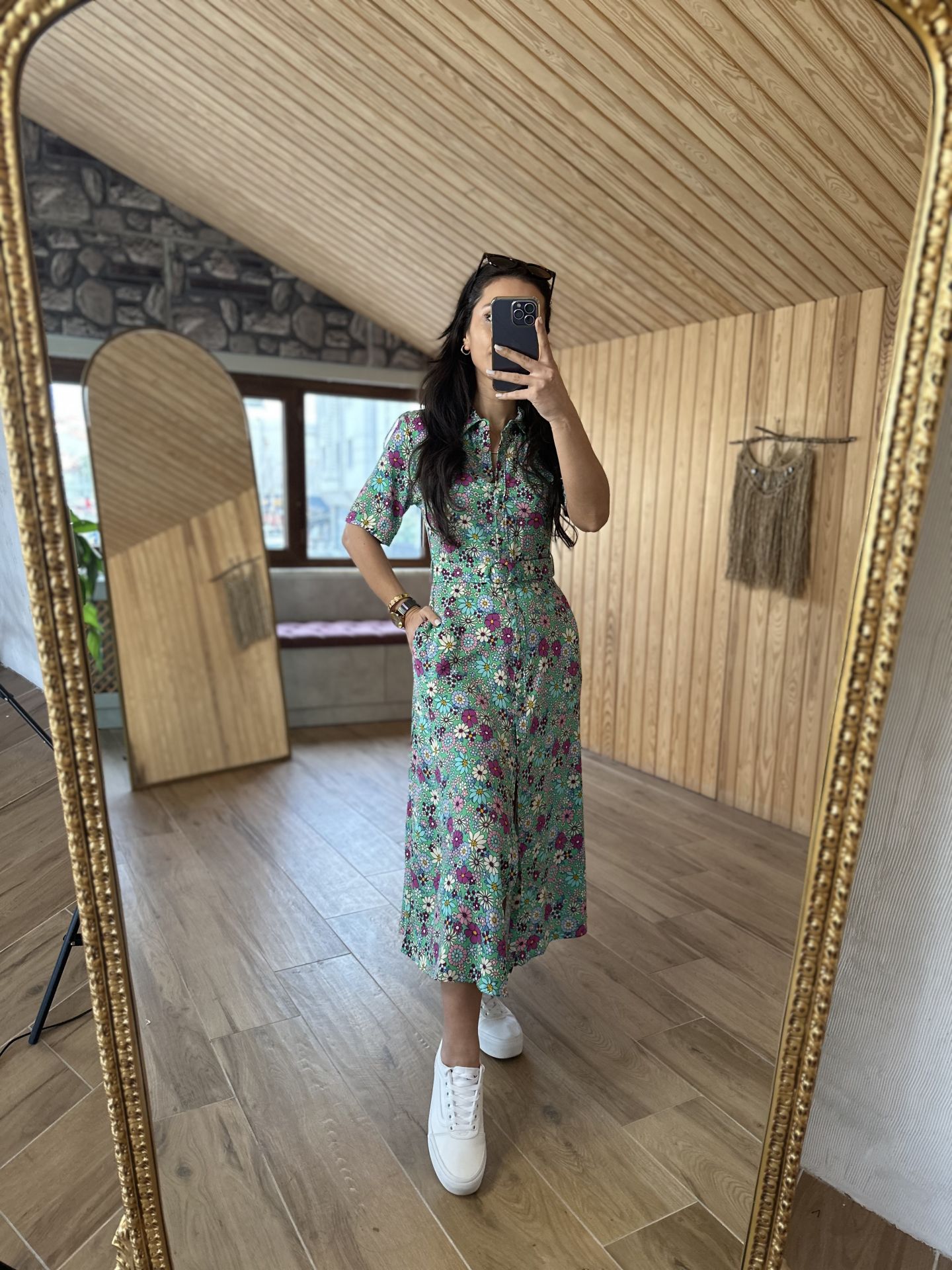 My Ezo green shirt dress with pocket L