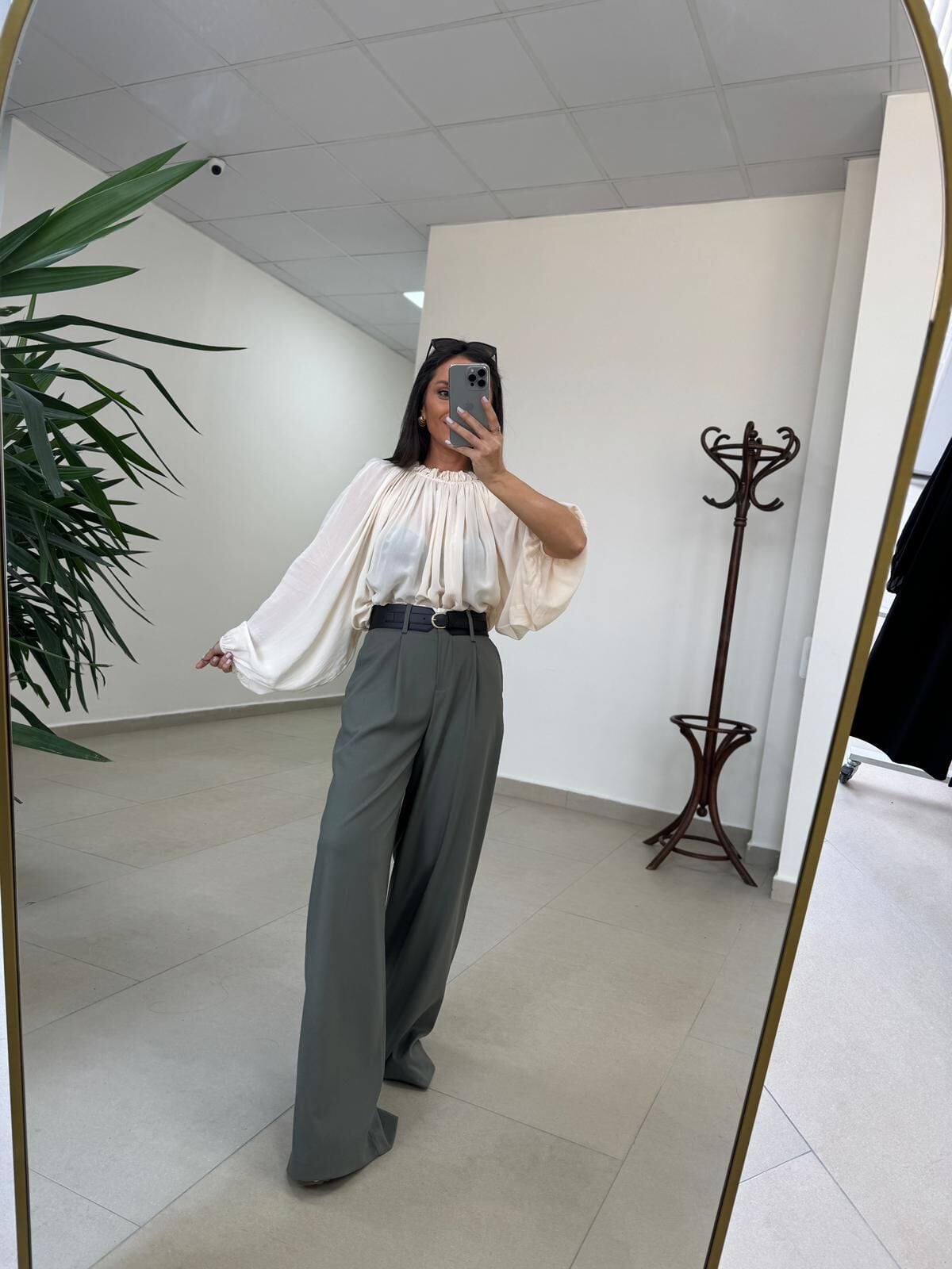 Fp 51304 Kemerli Poliviskon Haki Pantolon