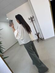 Fp 51304 Kemerli Poliviskon Haki Pantolon