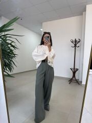 Fp 51304 Kemerli Poliviskon Haki Pantolon